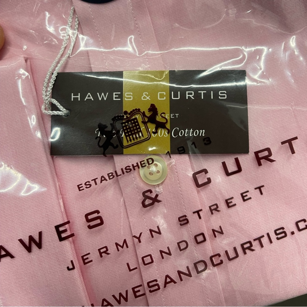 Brand New Hawes and Curtis Dress Shirt Pink Sz 15.5 35 - Picture 5 of 8